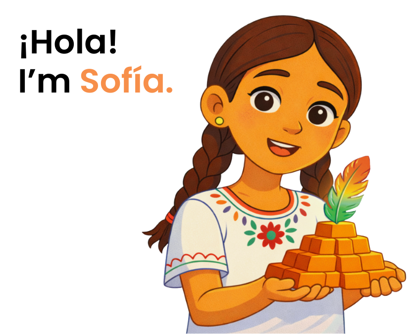 Sofia holding a pyramid