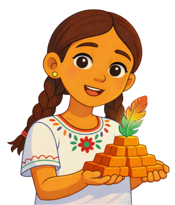 Sofia holding a pyramid